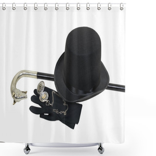 Personality  Top Hat And Cane Shower Curtains