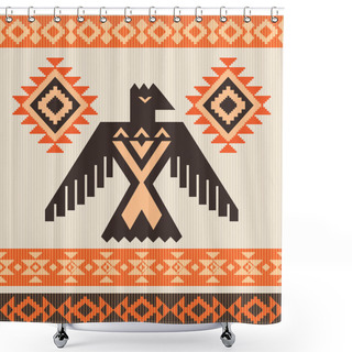 Personality  Ethnic Ornament With Eagle Shower Curtains