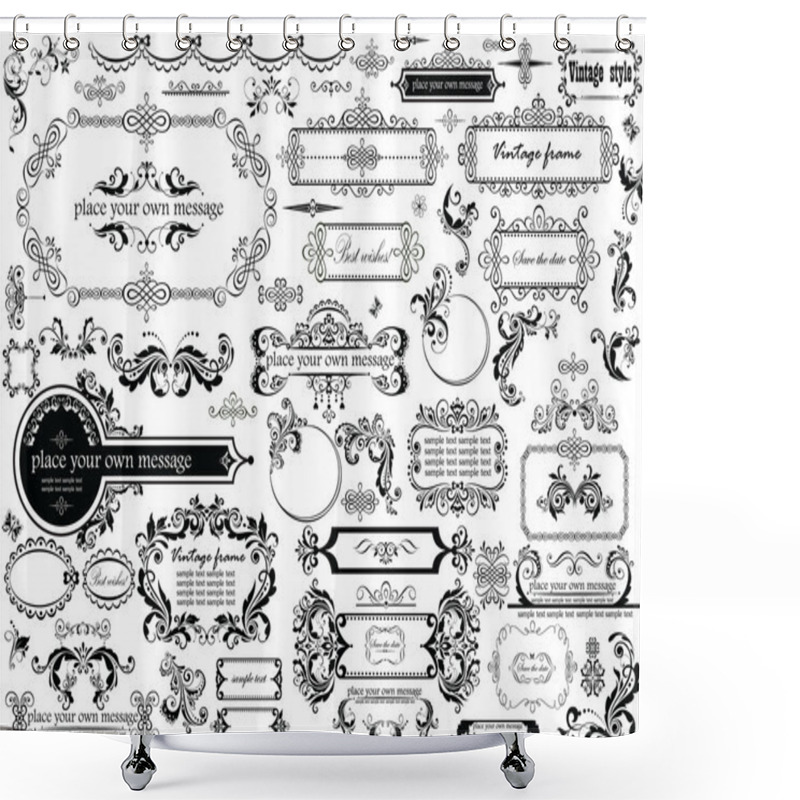 Personality  Vintage Headers And Frames Shower Curtains