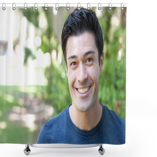 Personality  Portrait Of A Handsome Young Man Shower Curtains