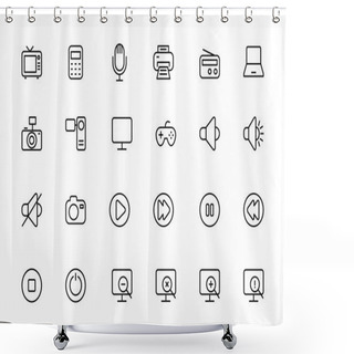 Personality  Media Line Vector Icons 1 Shower Curtains