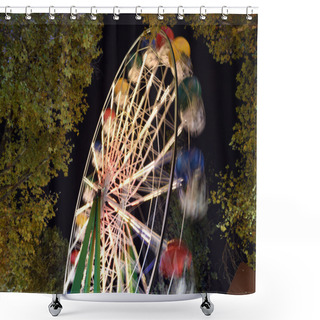 Personality  Carousel In Amusement Park Shower Curtains