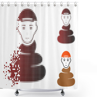 Personality  Shredded Dot Halftone Shit Boy Icon With Face Shower Curtains