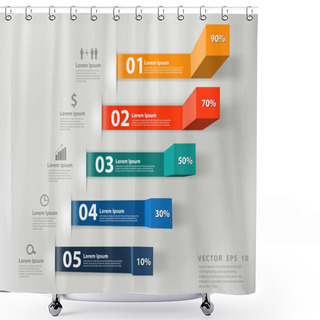 Personality  Modern Business Steps To Success Charts And Graphs Options Banner Shower Curtains