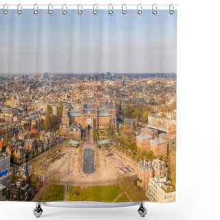 Personality  April 3, 2019. Amsterdam, Netherlands. Aerial View Of The The Rijksmuseum. Netherlands National Museum Dedicated To Arts And History. Shower Curtains