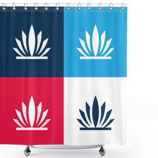 Personality  Agave Blue And Red Four Color Minimal Icon Set Shower Curtains