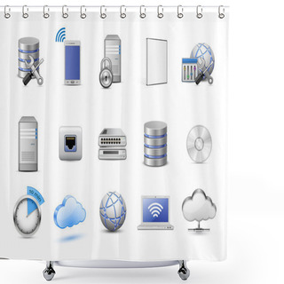 Personality  Network Devices And Computing Icons Shower Curtains