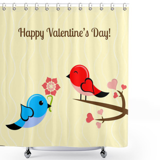 Personality  Vector Card For Valentine's Day. Shower Curtains