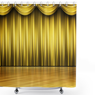 Personality  Gold Colored Stage Theater Shower Curtains