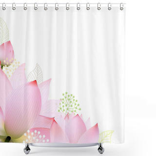 Personality  Floral Border With Lotus Shower Curtains