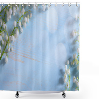 Personality  Art Beautiful May Lily Flowers Border  Shower Curtains
