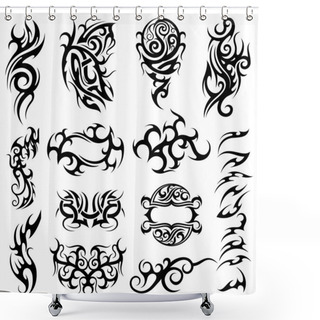 Personality  Tribal Tattoo Set Shower Curtains