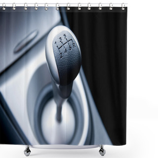 Personality  Six Speed Gear Stick In A Brand New Sport Car (shallow DoF) Shower Curtains