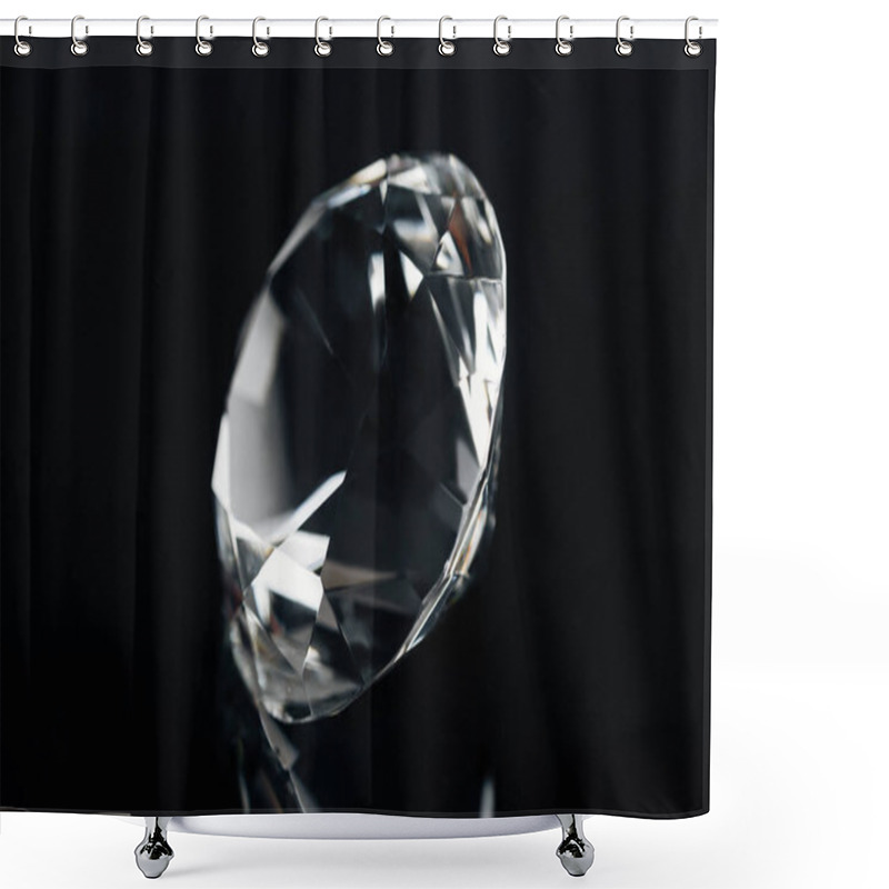 Personality  Pure Expensive Diamond Isolated On Black Shower Curtains