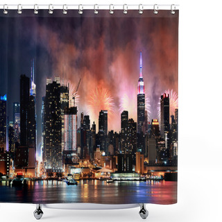 Personality  New York City Fireworks  Shower Curtains