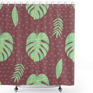 Personality  Seamless Exotic Pattern With Tropical Plants. Hand-drawn Illustration. Shower Curtains