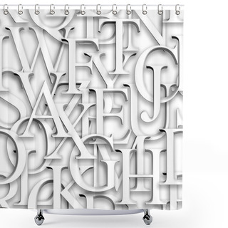 Personality  Seamless Pattern. Repeating Texture With White 3d Letters Shower Curtains