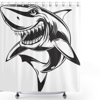 Personality  White Shark Shower Curtains
