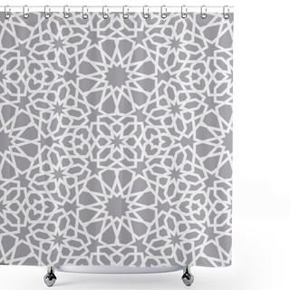 Personality  Islamic Pattern . Seamless Arabic Geometric Pattern, East Ornament, Indian Ornament, Persian Motif, 3D. Endless Texture Can Be Used For Wallpaper, Pattern Fills, Web Page Background . Shower Curtains