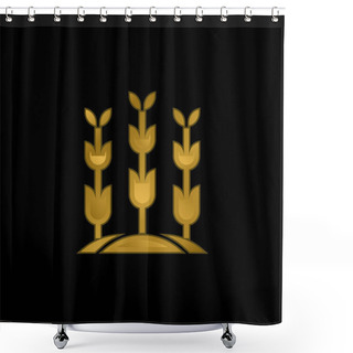 Personality  Agriculture Gold Plated Metalic Icon Or Logo Vector Shower Curtains