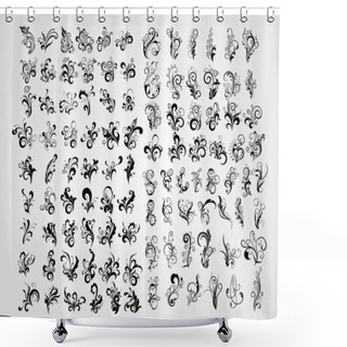 Personality  Collection Of Black Stylish Tattoos Shower Curtains