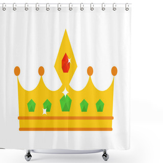 Personality  Golden Crown Vector Illustration. Shower Curtains