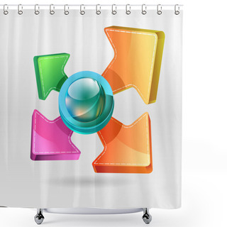 Personality  Vector Arrows Icon, Vector Design Shower Curtains
