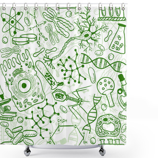 Personality  Biology Seamless Pattern Shower Curtains
