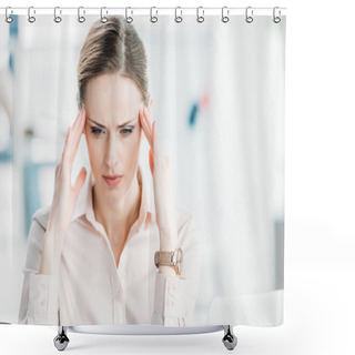Personality  Tired Pensive Businesswoman Shower Curtains
