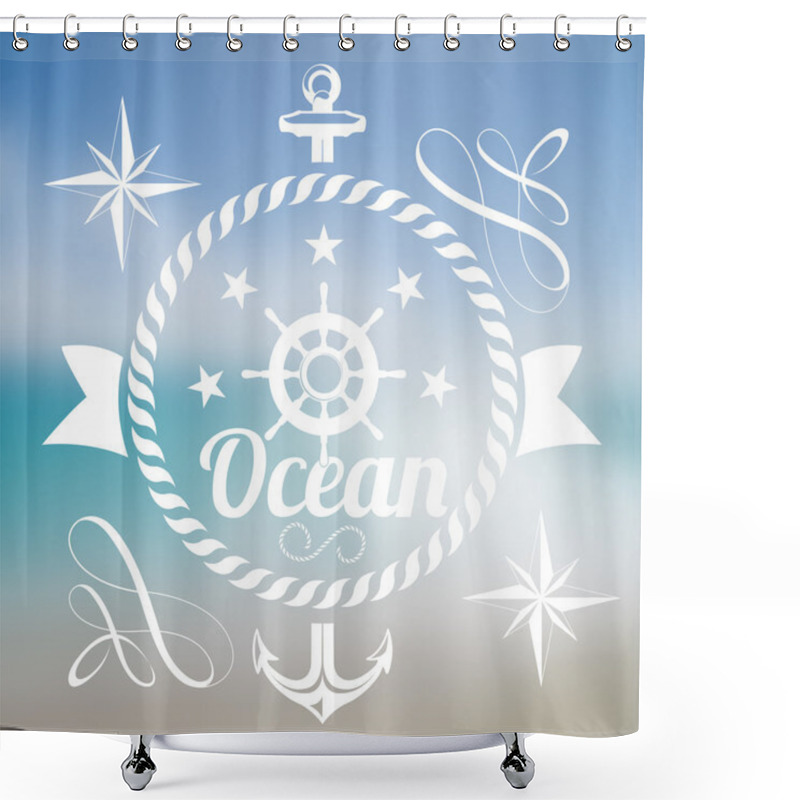 Personality  Ocean Background Vector Illustration   Shower Curtains
