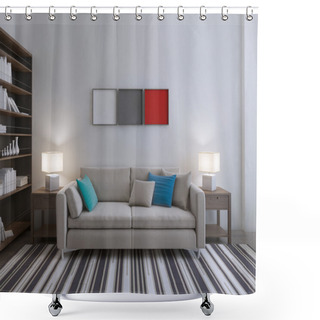 Personality  Modern Lounge Room Idea Shower Curtains