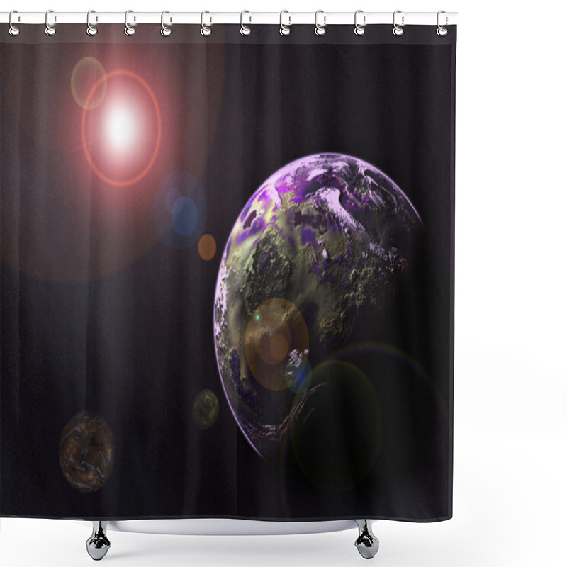 Personality  Planetarium Background Shower Curtains