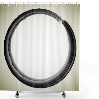 Personality  Grungy Abstract Circles Frame Shower Curtains