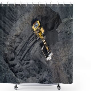 Personality  Coal Mining On Open Pit Shower Curtains