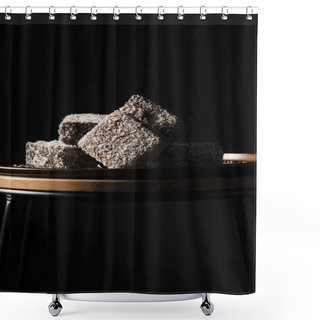Personality  Lamingtons On A Baking Tray Shower Curtains