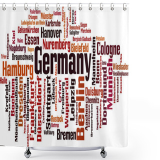Personality  Cities In Germany Word Cloud Shower Curtains