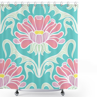 Personality  Vintage Floral Seamless Pattern Shower Curtains