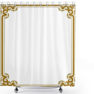 Personality  Golden Border Shower Curtains