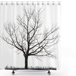 Personality  Vector Illustration Of Cherry Tree In Winter Shower Curtains