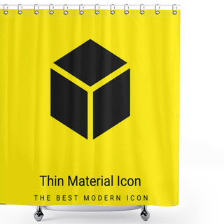 Personality  3d Minimal Bright Yellow Material Icon Shower Curtains