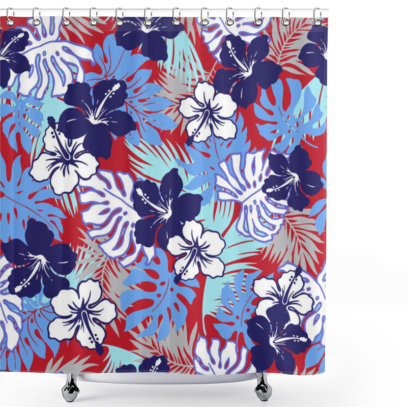 Personality  Repetition Of Hibiscus Shower Curtains