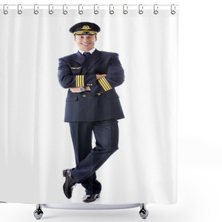 Personality  A Man Dressed As A Pilot Shower Curtains