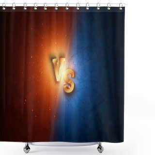 Personality  Creative Background, Golden Versus Logo, Letters For Sports And Wrestling. Game Concept, Competition, Competition, Wrestling, Sport. 3D Rendering, 3D Illustration. Shower Curtains