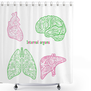 Personality  Hand Drawn Internal Organs. Shower Curtains