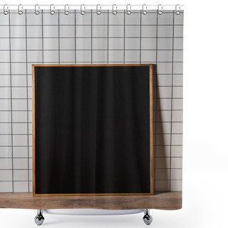 Personality  Chalkboard In Wooden Frame Shower Curtains