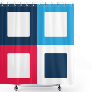 Personality  Black Square Shape Blue And Red Four Color Minimal Icon Set Shower Curtains