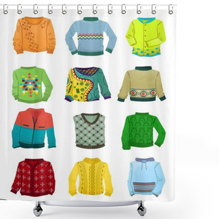 Personality  Sweaters For Boys Shower Curtains