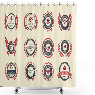 Personality  Achievement Badges Shower Curtains