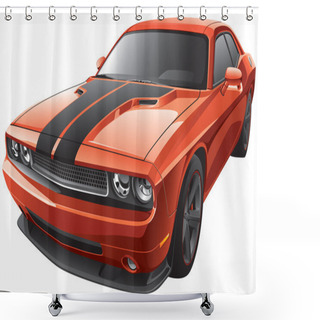 Personality  Orange Muscle Car Shower Curtains
