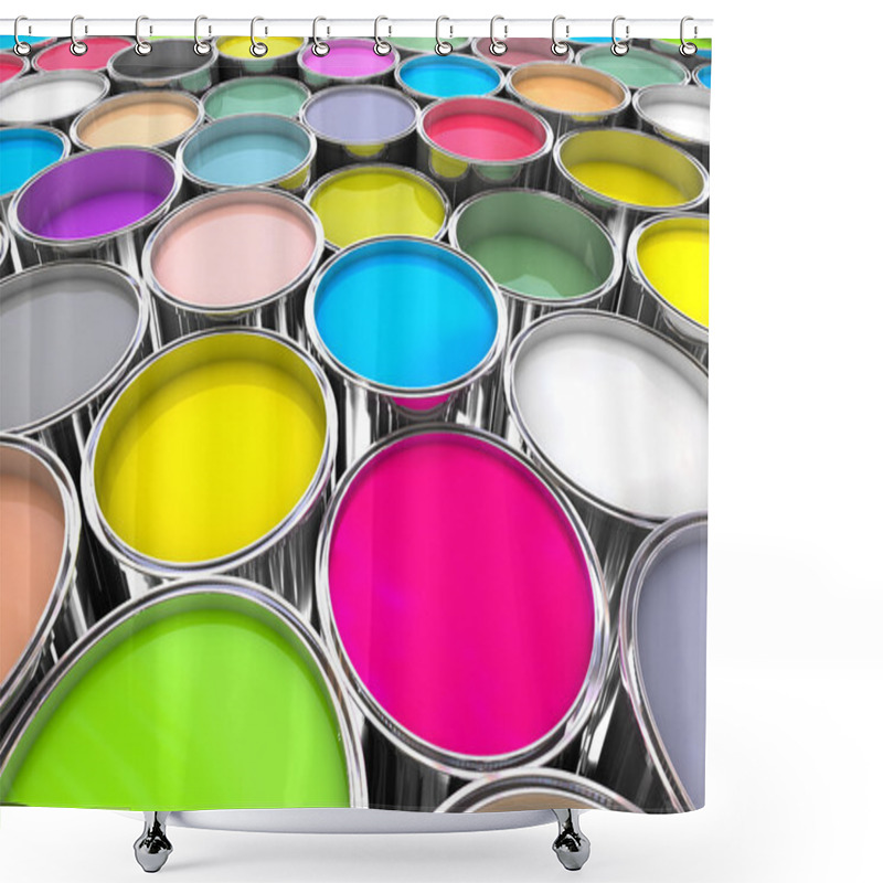 Personality  Colours Paint Can Background Shower Curtains